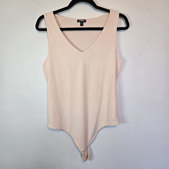 Express Women's Large Light Pink V-Neck Bodysuit - Picture 1 of 6